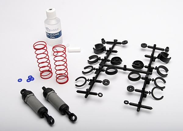 Traxxas Ultra Shocks (grey) (long) (complete w/ spring pre-load spacers & springs) (2)