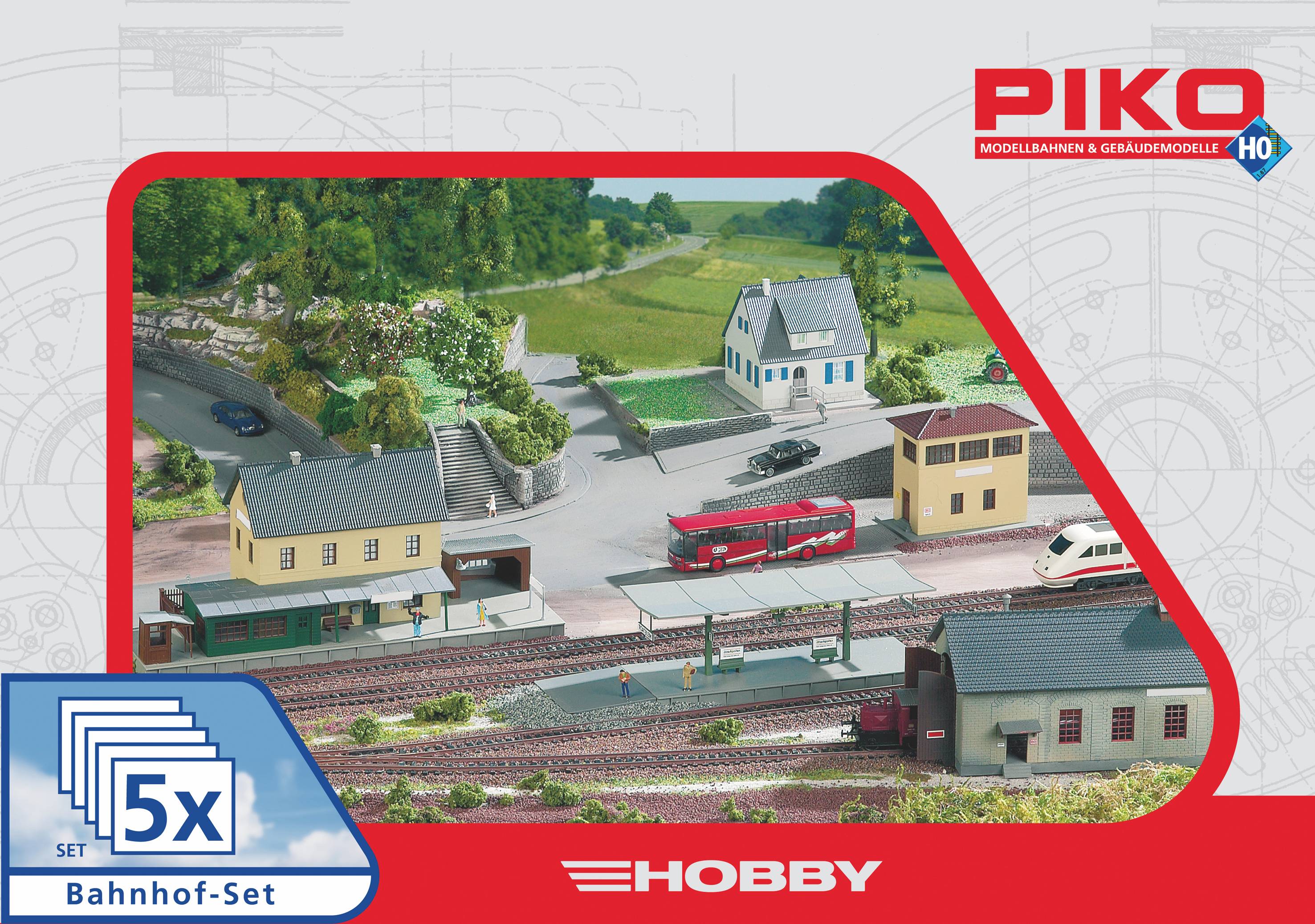 Piko Treinstation set 5-Delig H0