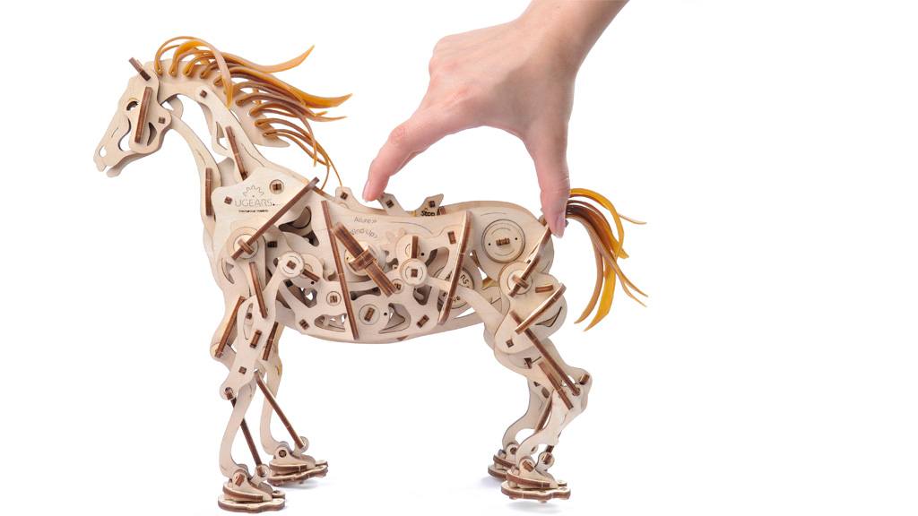 U-Gears  Paard / Horse-Mechanoid mechanisch houten bouwpakket
