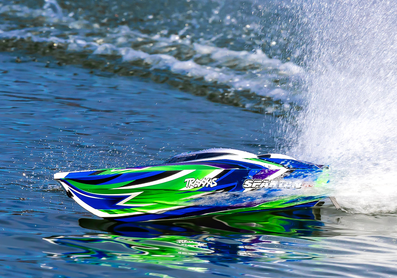 Traxxas Spartan SR36 Brushless Race Boat TQi TSM GREEN