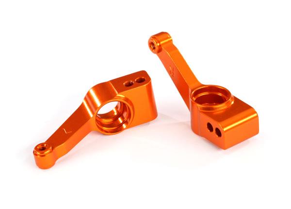 Traxxas Carriers, stub axle (orange-anodized 6061-T6 aluminum) (rear) (left & right)/ 3x32mm hinge pins (2)/ e-clips (6)/ hardware