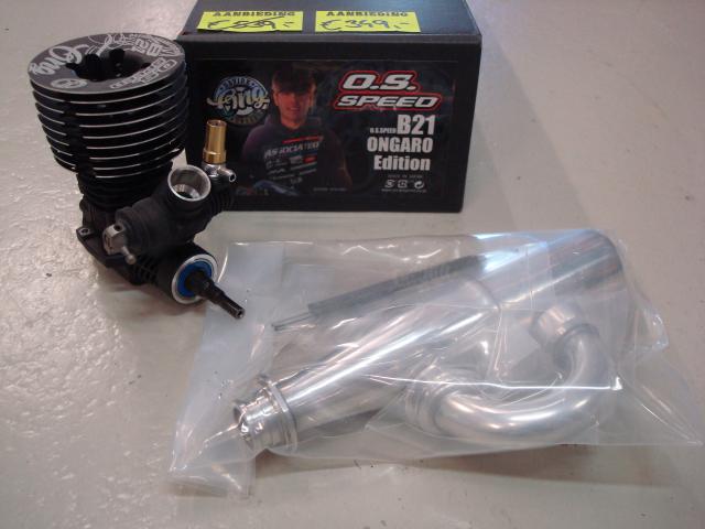 Occasion O.S. MAX OSSP-B21 Ongaro 3.5cc Nitro Motor met Uitlaat Combo Set
