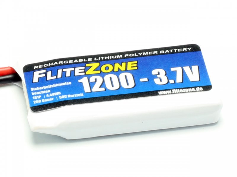 FliteZone 3.7 Volt 1200mAh LiPo Accu JST/BEC