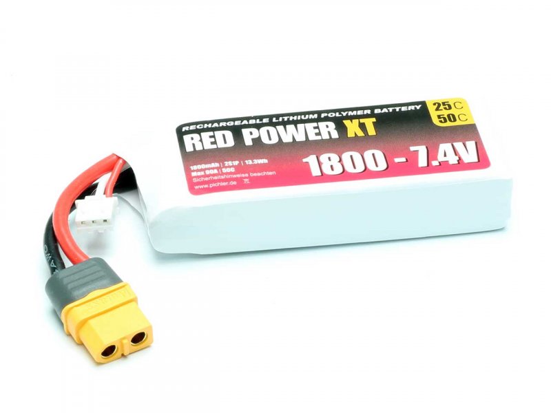 Red Power XT LiPo Accu 7.4 Volt 1800mAh XT60/XH