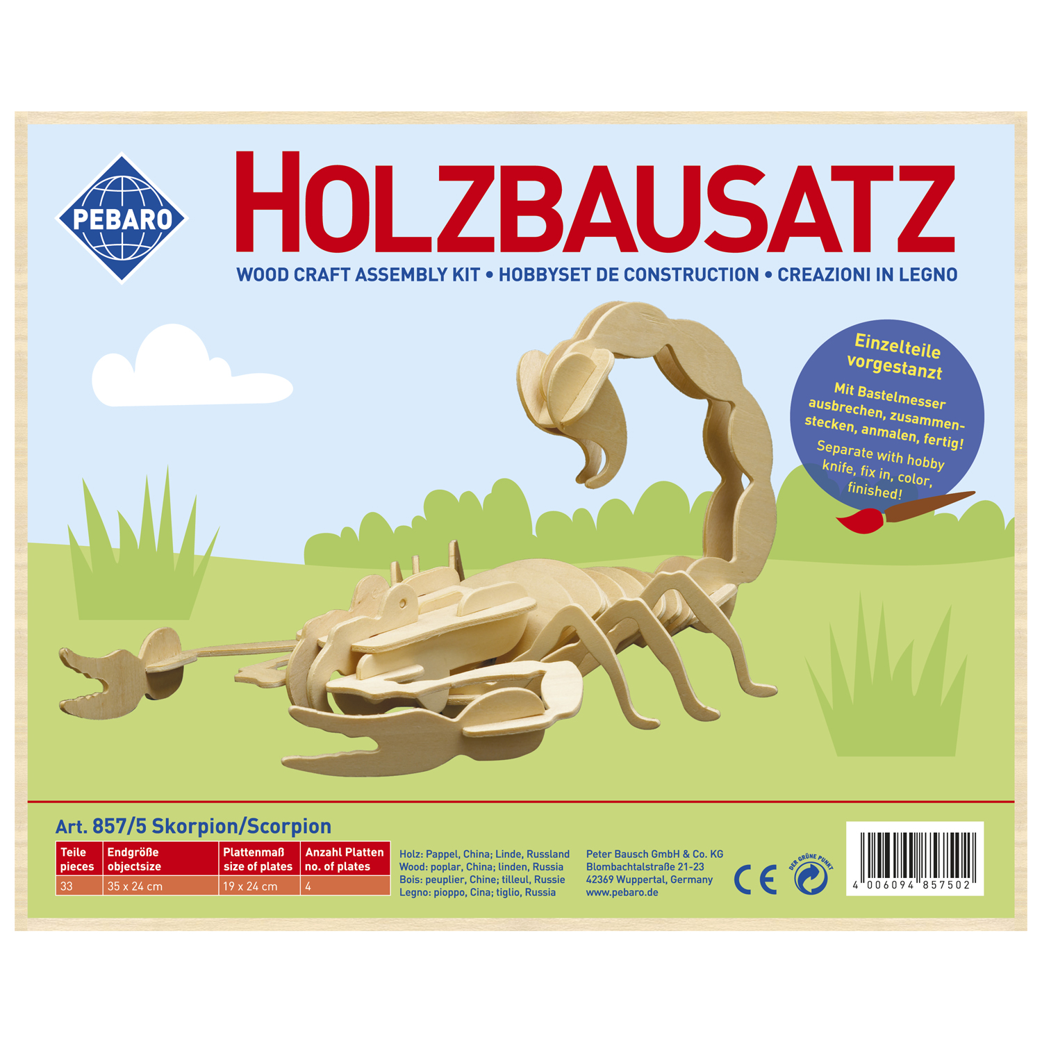 Pebaro Houten Bouwset Schorpioen