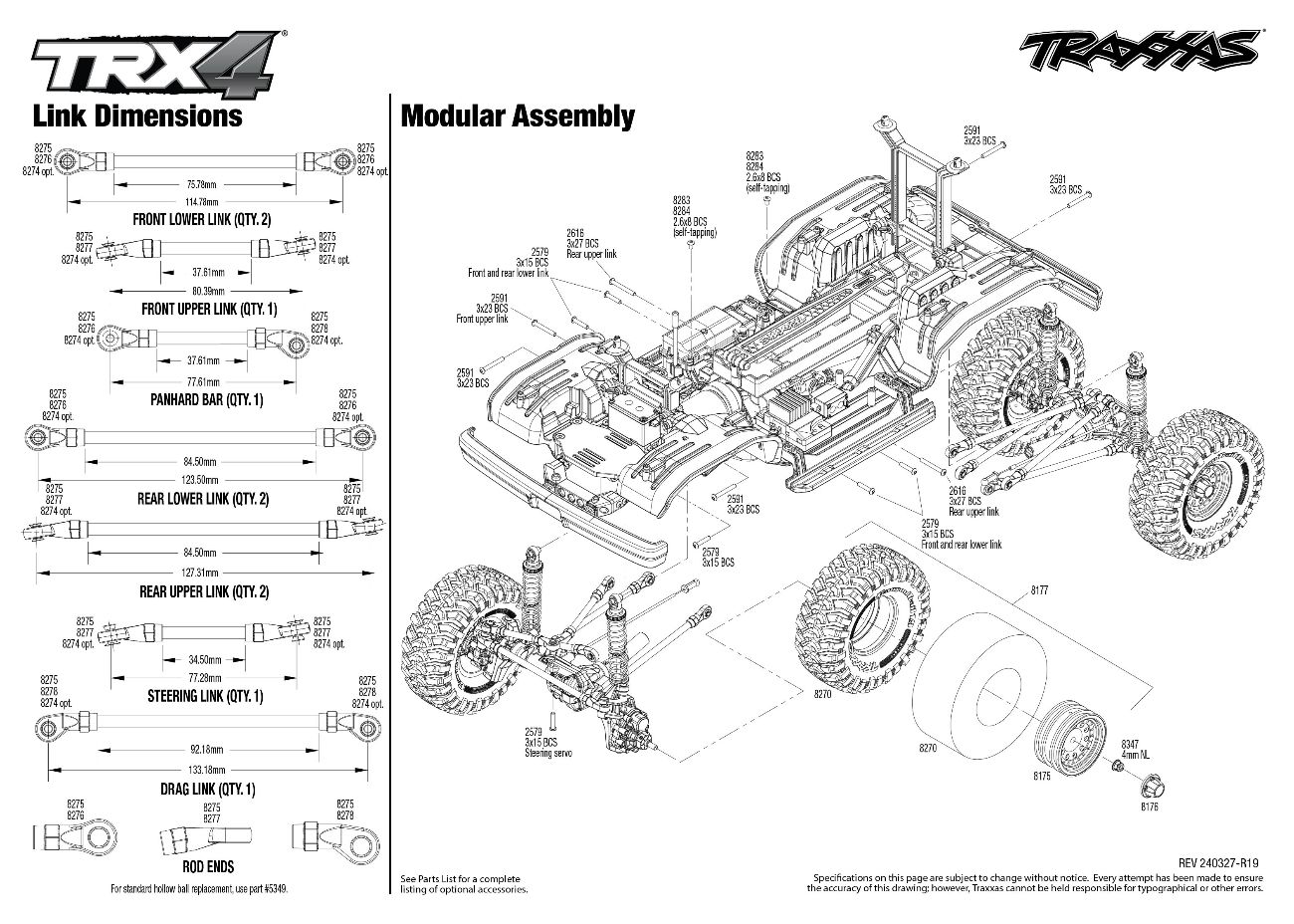 Traxxas TRX-4 1979 Ford Bronco (82046-4) Modular Assembly Exploded View