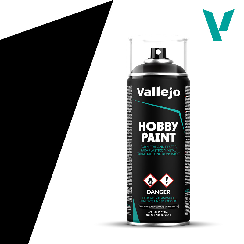 28012 Vallejo Surface Primer Black Spray 400ml