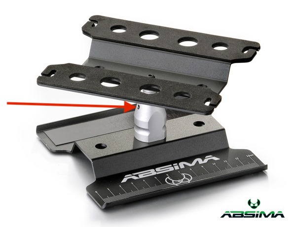 Absima Draaibare Aluminium Montagesteun Zwart 1/8 & 1/10