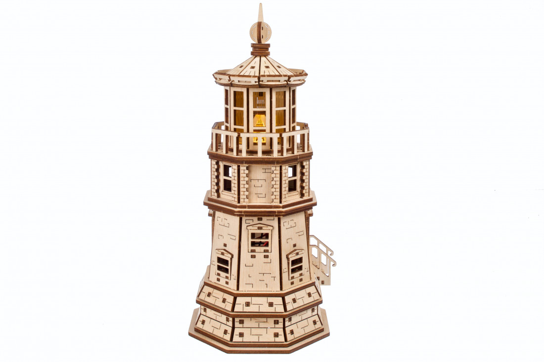 U-Gears Gespleten Rots Vuurtoren mechanisch houten bouwpakket