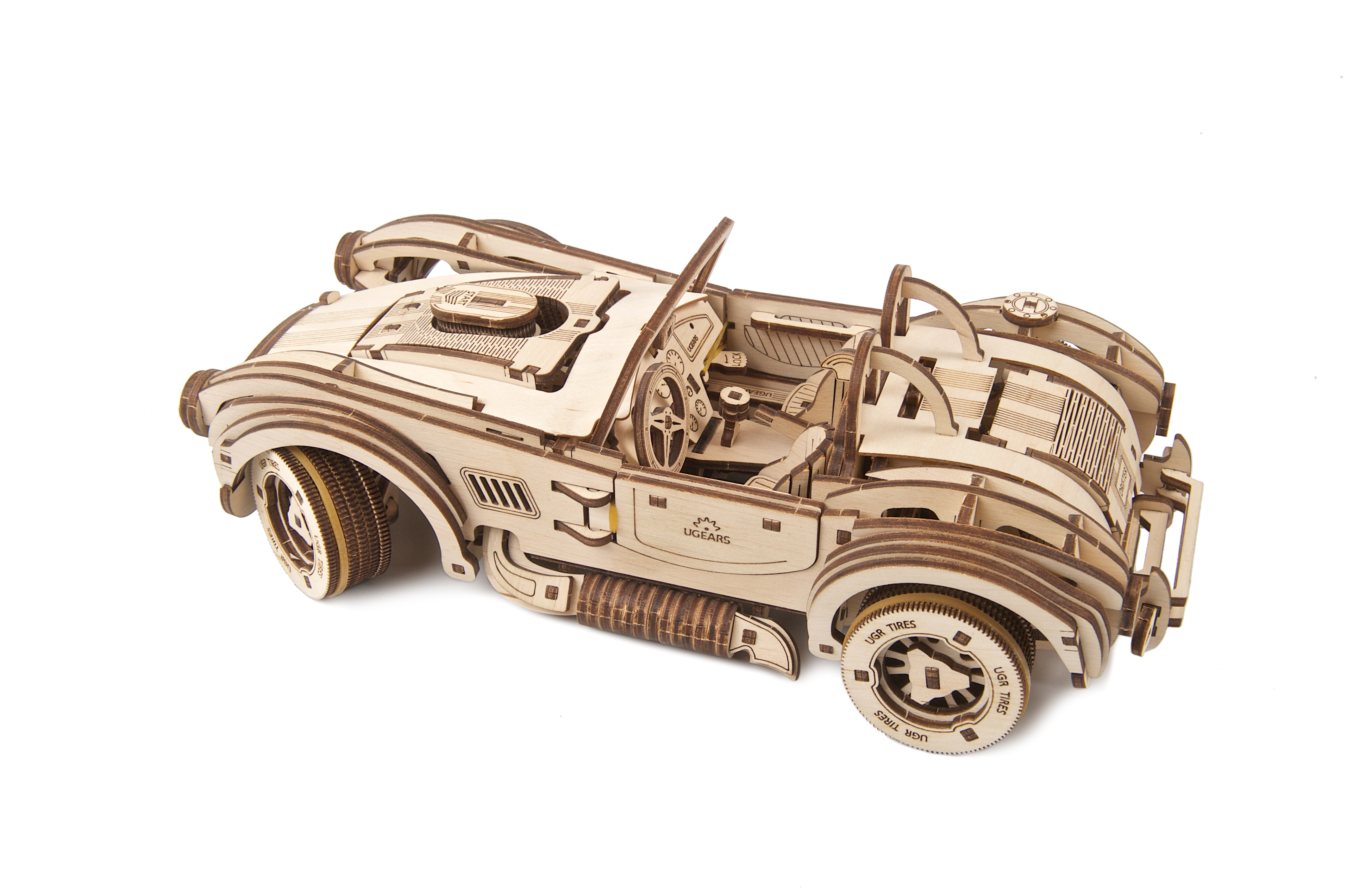 U-Gears Drift Cobra Racewagen mechanisch houten bouwpakket