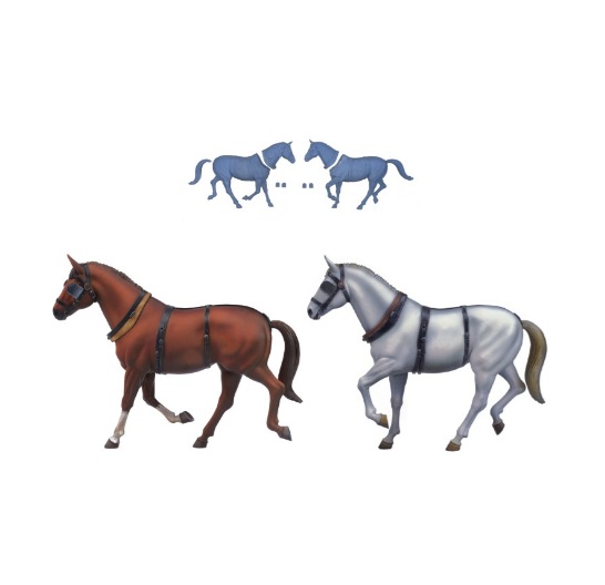 Artesania Latina Set van 2 Paarden van Resin voor StageCoach 1/12