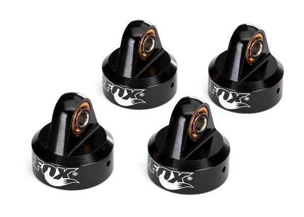 Traxxas Shock caps aluminum (black-anodized) Fox Shocks (4)