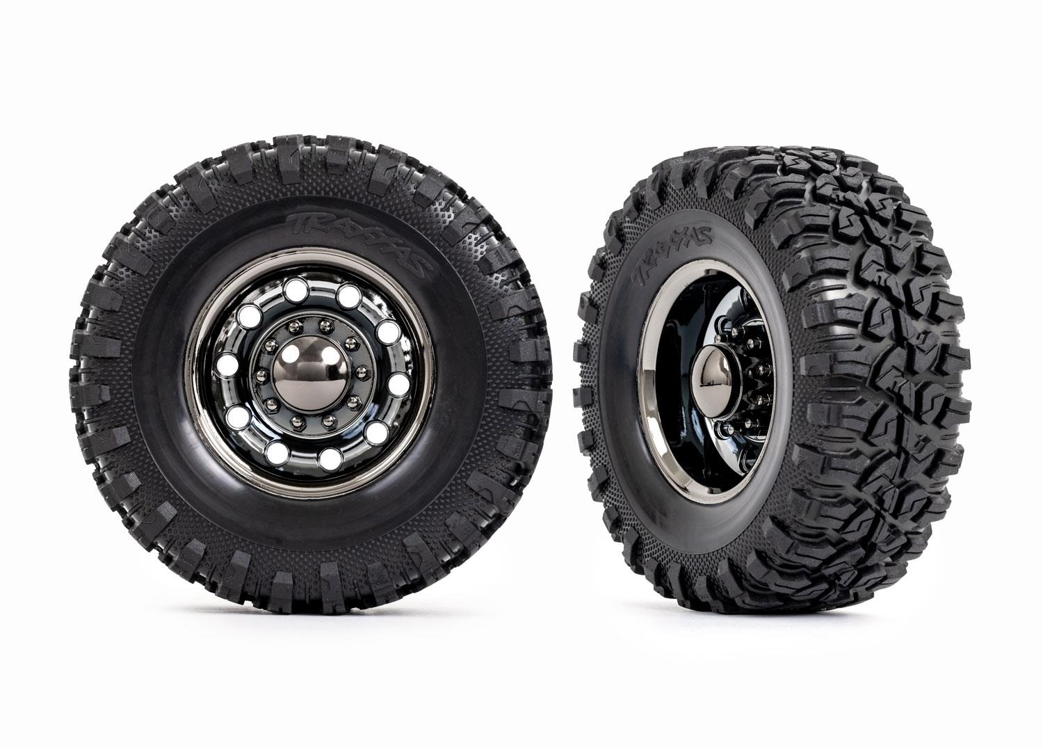 Traxxas Tires and wheels assembled glued (TRX-6 2.2' wheels Canyon RT 4.6x2.2' tires) (rear) (2)