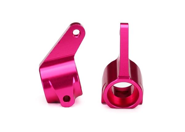Traxxas Steering blocks, Rustler®/Stampede®/Bandit (2), 6061-T6 aluminum (pink-anodized)/ 5x11mm ball bearings (4)