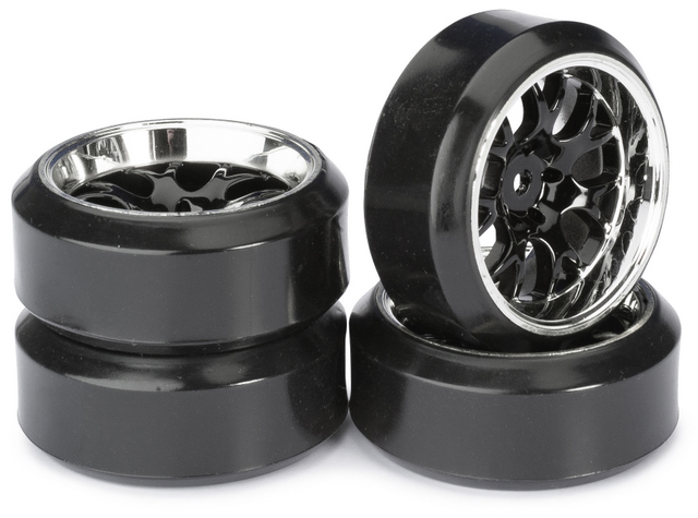 Absima Chrome / Black  Drifting Wheels Profile C 1/10 (4)