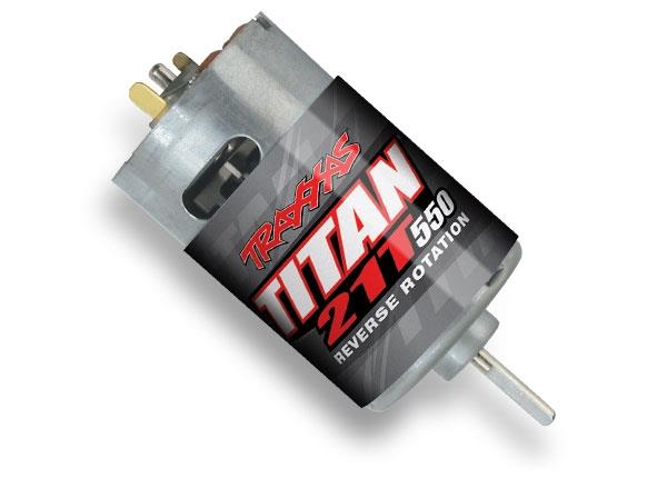 Traxxas Motor Titan 550 reverse rotation (21-turns/ 14. volts)