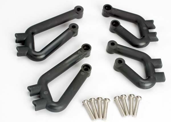 Traxxas Bumper mounts front (l&r)/ bumper mounts rear (l&r)/ 3x12m