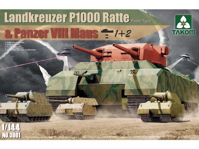 Takom Landkreuzer P1000 Ratte & Panzer VII Maus 1/144