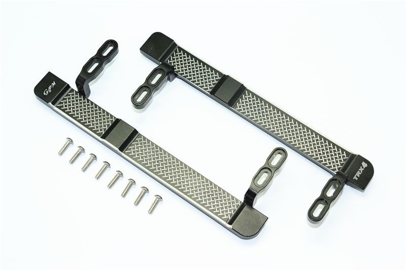 GPM Aluminium Side Steps (Reticulated Pattern) Black for TRX4 Defender 1/10