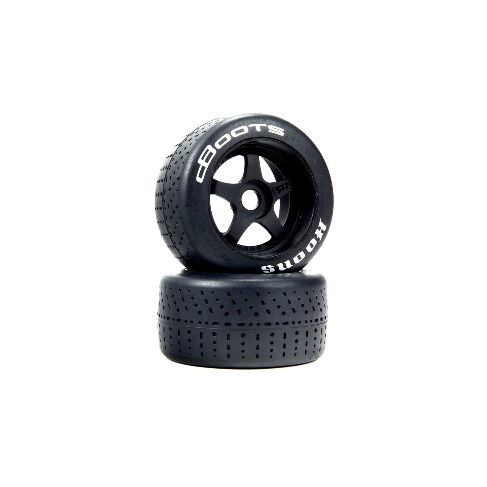 Arrma dBoots Hoons 53/107 2.9 Pre-Mounted Belted Rear Tires, White, 17mm Hex, 5-Spoke (2)