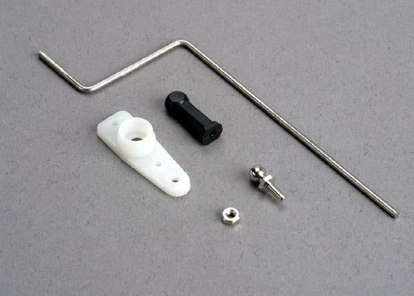 Traxxas Steering rod/ plastic rod end/ chrome threaded ball & nut/ servo horn