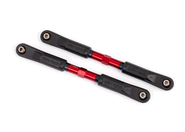 Traxxas Toe links Sledge (TUBES red-anodized 7075-T6 aluminum stronger than titanium) (120mm) (2)/ rod ends assembled with steel hollow balls (4)/ aluminum wrench 8mm (1)