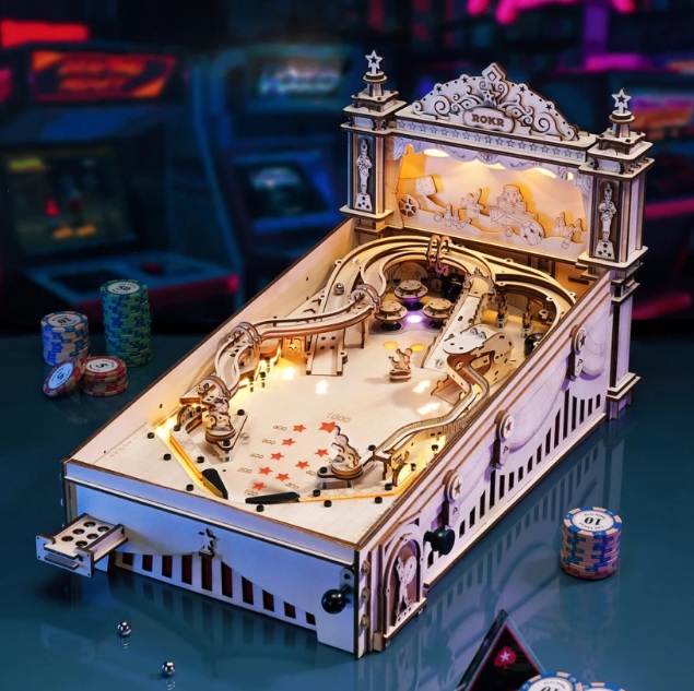 Rokr Pinball Machine 3D Houten Puzzel