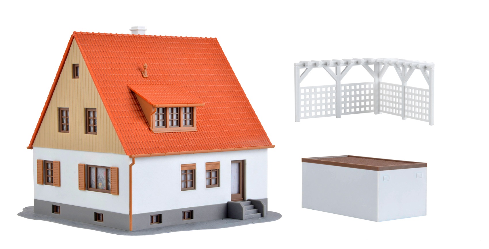 Kibri Familiehuis met terras, garage en pergola H0