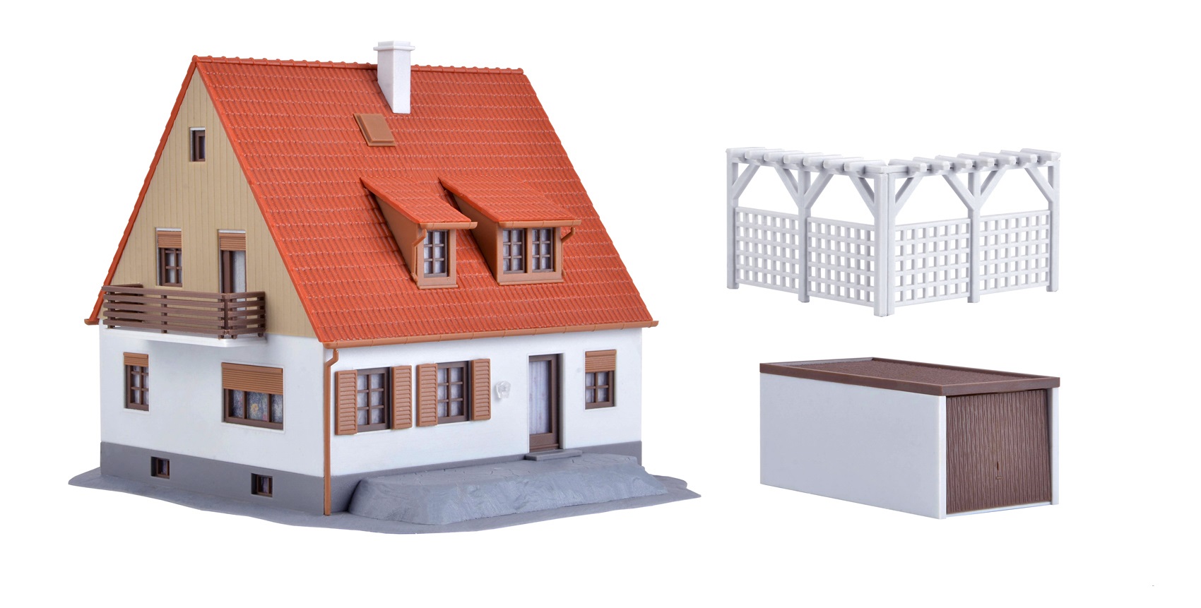 Kibri Familiehuis met terras, garage en pergola H0