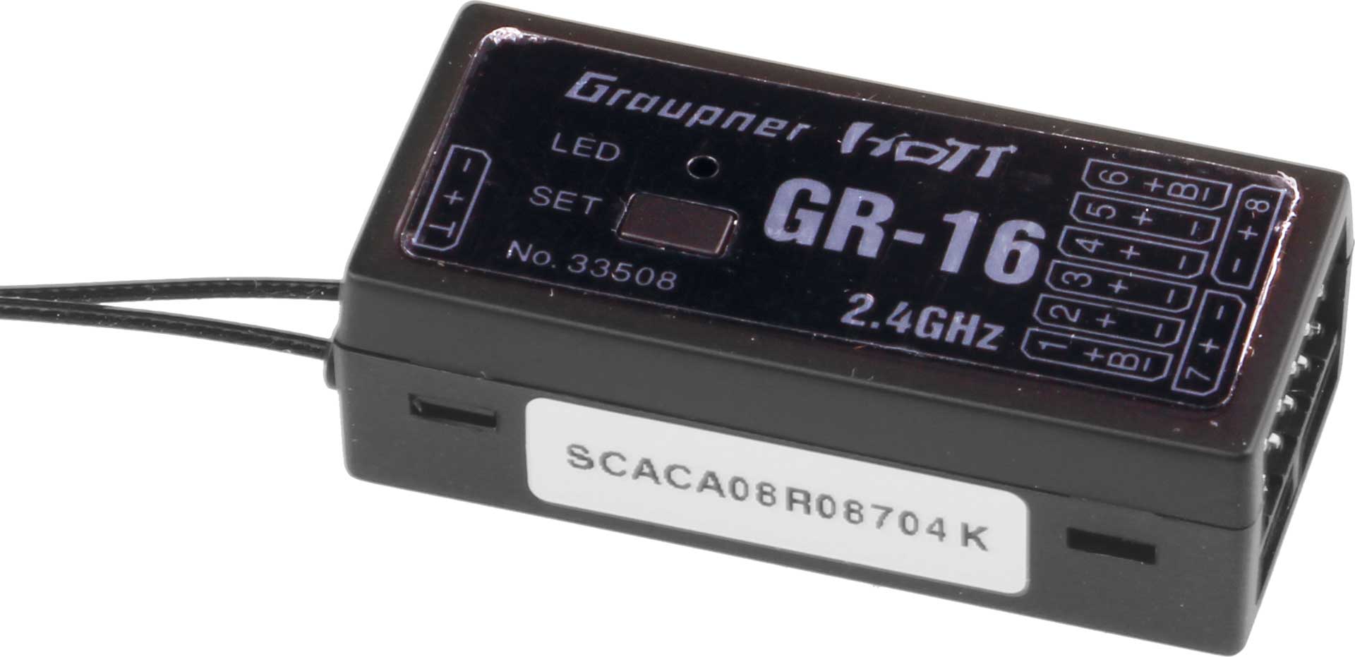 Graupner GR-16 2.4GHz HoTT 8-kanaals Ontvanger
