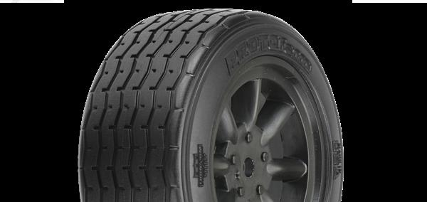 PROTOform 1/10 VTA Front 26mm Tires Mounted 12mm Black Wheels (2)
