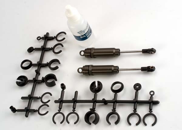 Traxxas Big-bore shocks (x-long) (hard-anodized & PTFE-coated T6 aluminum) (assembled with TiN shafts) w/o springs (rear) (2)