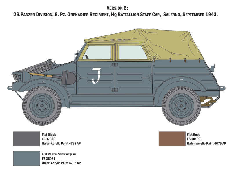 Italeri Kdf. 1 Typ 82 Kübelwagen 1/9