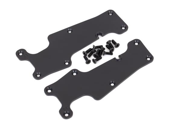 Traxxas Suspension arm covers black front (left and right)/ 2.5x8 CCS (12)
