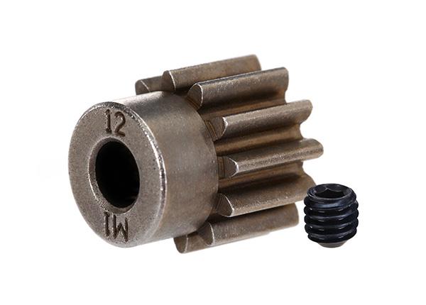 Traxxas Gear, 12T Pinion (1.0 metric pitch) (fits 5mm shaft)/ set screw (for use only with steel spur gears)
