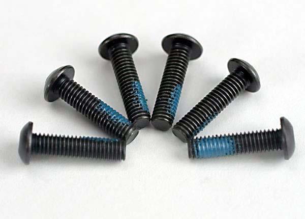 Traxxas Screws, 3x12mm button-head machine (6) (Starter attachment screws w/ threadlock)