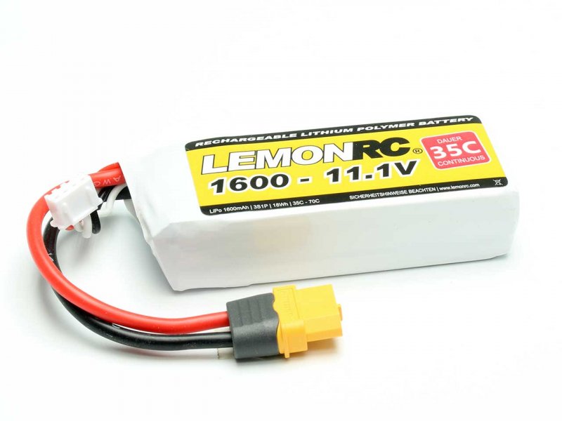 Lemon RC LiPo Accu 11.1 Volt 1600mAh 35C XH/XT60