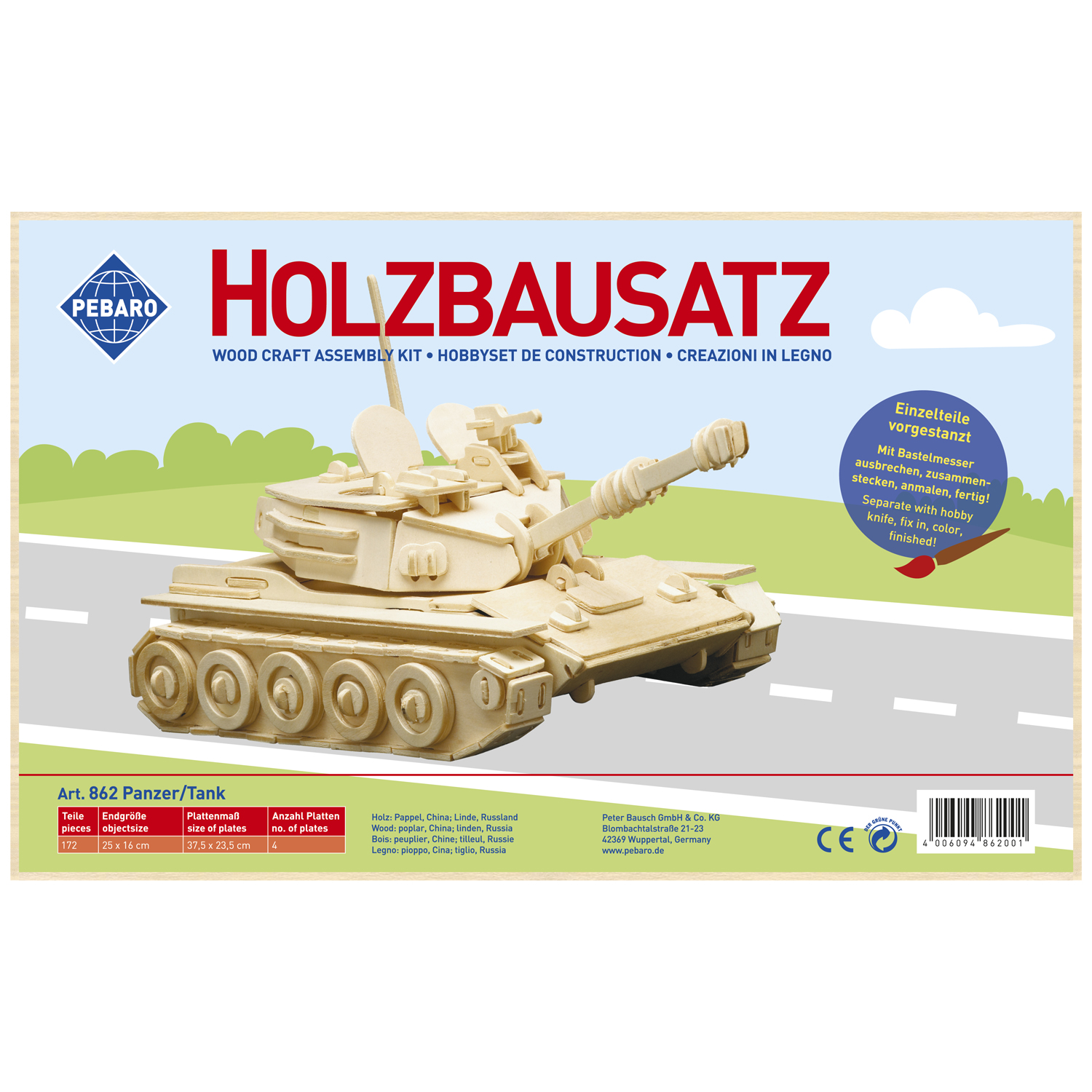 Pebaro Houten Bouwset Tank