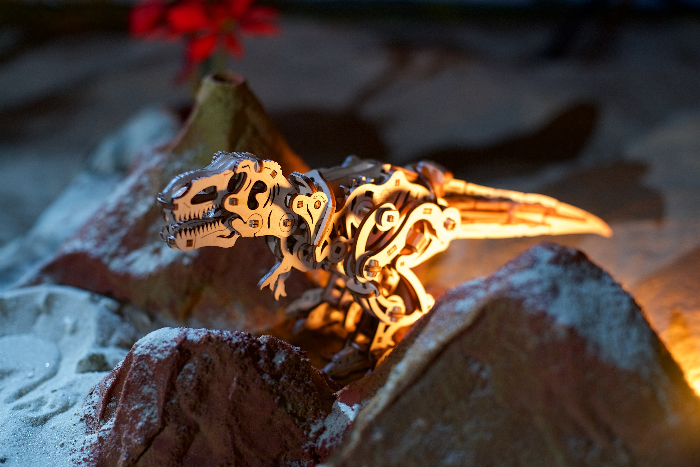 U-Gears Tyrannosaurus Rex mechanisch houten bouwpakket