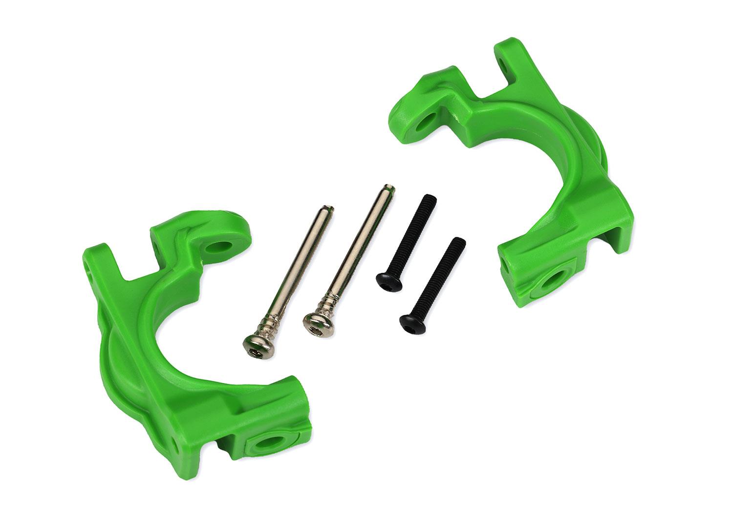 Traxxas Caster blocks (c-hubs) extreme heavy duty green (left & right)/ 3x32mm hinge pins (2)/ 3x20mm BCS (2) (for use with #9080 upgrade kit)