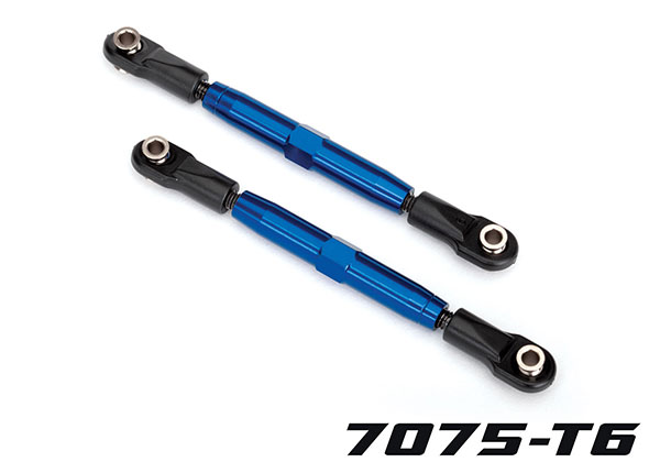 Traxxas Camber links, rear (TUBES blue-anodized, 7075-T6 aluminum, stronger than titanium) (73mm) (2)/ rod ends (4)/ aluminum wrench (1) (#2579 3x15 BCS (4) required for installation)
