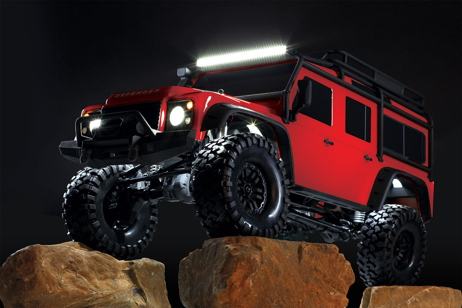 Traxxas TRX-4 LED light set complete with power supply (contains headlights tail lights roof light bar rock lights & distribution block) (fits #8011 Defender body)