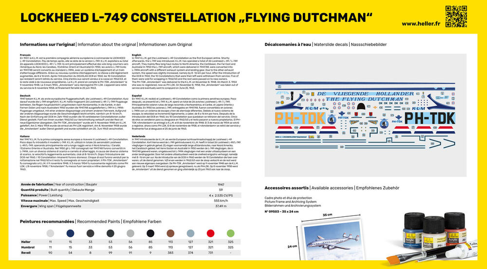 Heller L-749 Constellation 'FLYING DUTCHMAN' 1/72