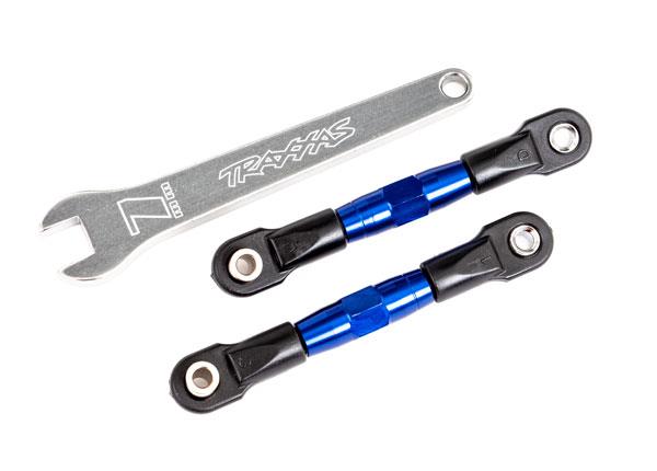Traxxas Camber links rear (TUBES blue-anodized 7075-T6 aluminum stronger than titanium) (2) (assembled with rod ends and hollow balls)/ aluminum wrench (1) (fits Drag Slash)