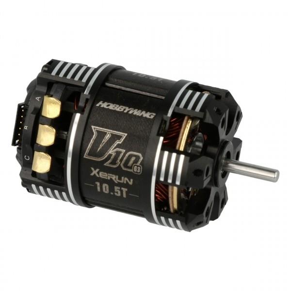 Hobbywing XeRun V10 10.5T Black G3 4500KV (2-3s) 10.5T Sensored for 1/10