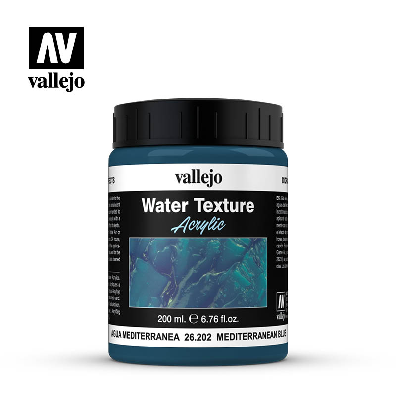 Vallejo Water Texture Mediterranean Blue 200ml