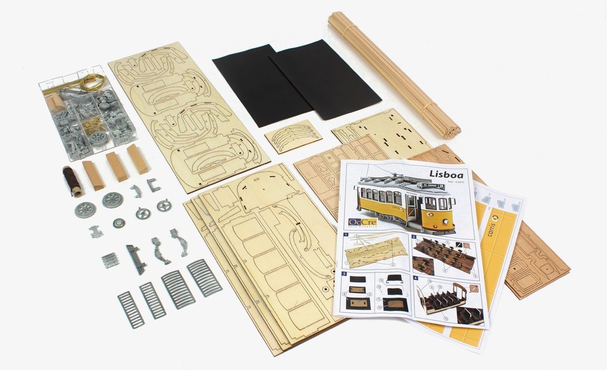 Occre Lisboa Tram Houten Bouwdoos 1/24