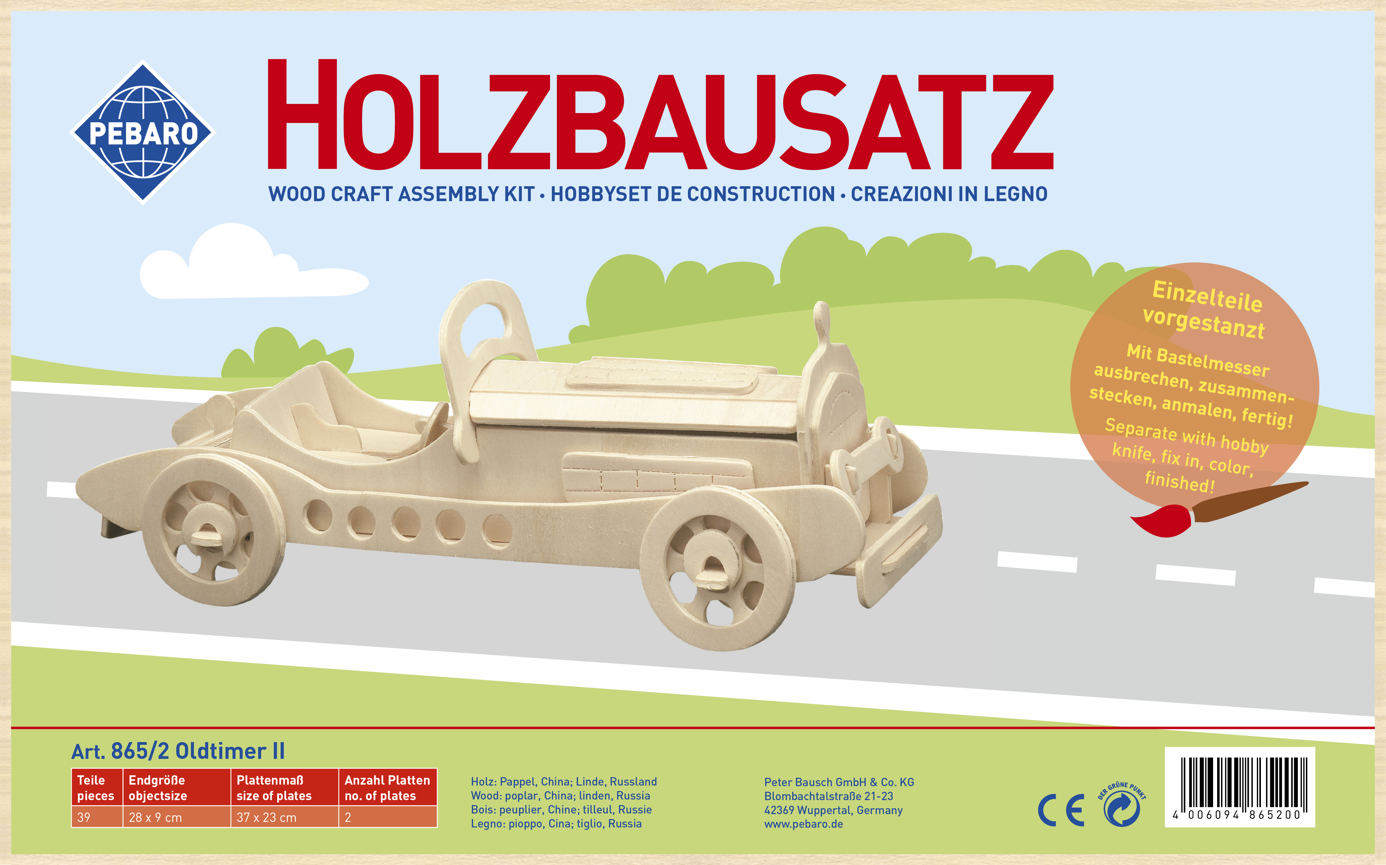 Pebaro Houten Bouwset Oldtimer II