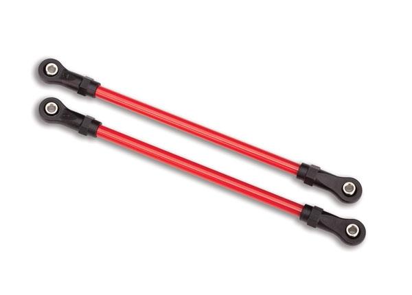 Traxxas Suspension links, rear upper, red (2) (5x115mm, powder coated steel) (assembled with hollow balls) (for use with #8140R TRX-4® Long Arm Lift Kit)