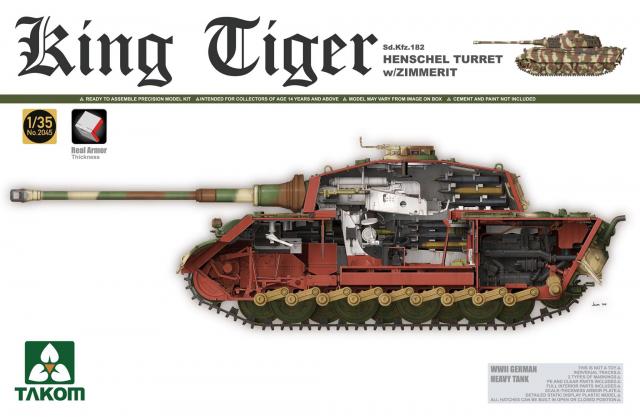 Takom King Tiger Sd.Kfz.182 Henschel Turret w/Zimmerit 1/35